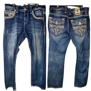 Rock Revival Jeans Men's 30 Stud Stitch Distressed